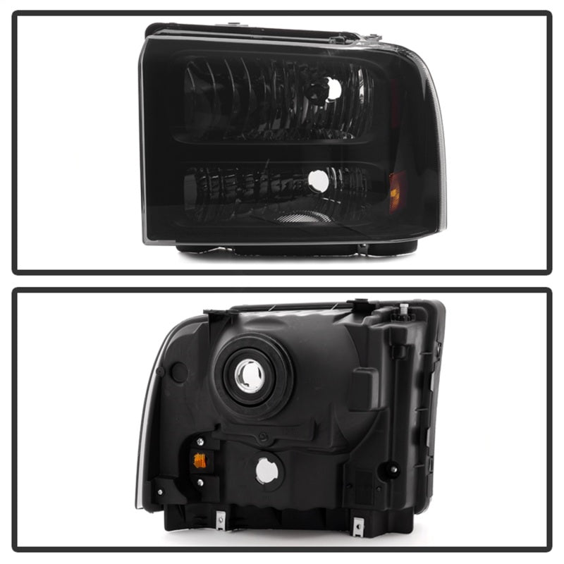 SPYDER Xtune Ford F250 F350 F450 Superduty Excursion 99-04 Headlights Black Smoked HD-JH-FF25099-HA-BSM 9033001 9033001 Photo - Unmounted