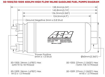 AEM Electronics 380lph Inline High Flow Fuel Pump 50-1005 Photo - out of package