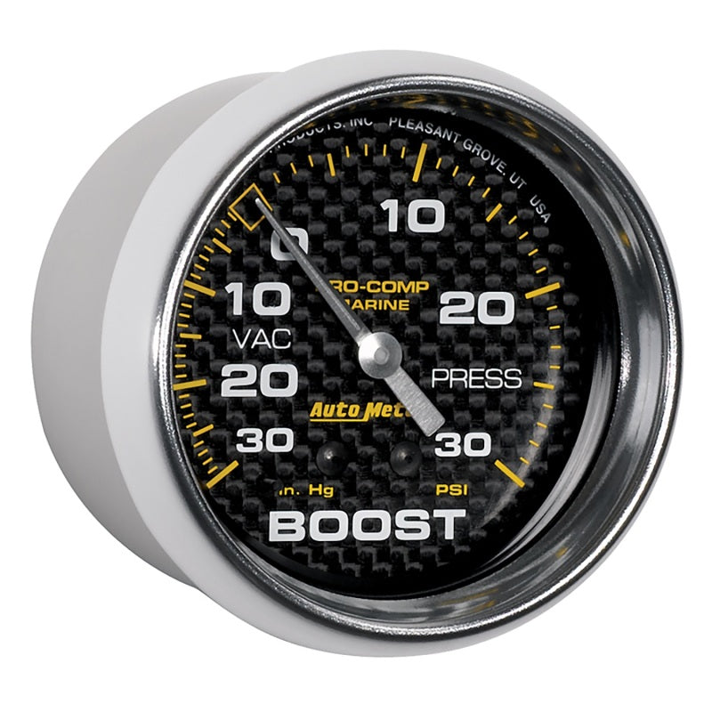 Autometer Marine Carbon Fiber Gauge 2-5/8in Mechanical Vacuum/Boost Gauge 30INHG-30PSI 200775-40 200775-40 User 3