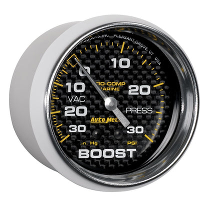 Autometer Marine Carbon Fiber Gauge 2-5/8in Mechanical Vacuum/Boost Gauge 30INHG-30PSI 200775-40 200775-40 User 3