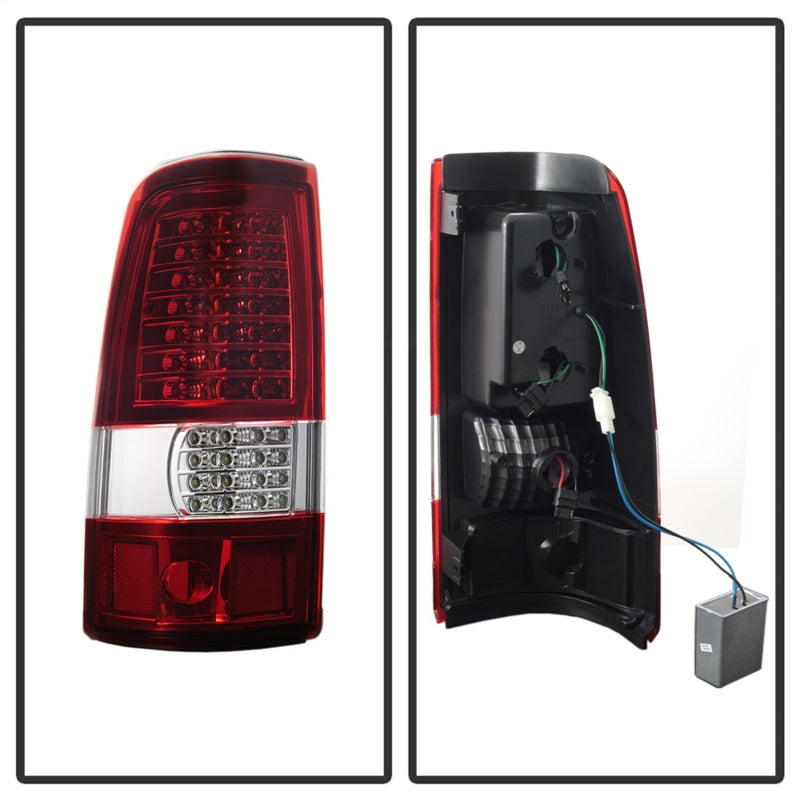SPYDER xTune 03-06 Chevrolet Silverado 1500/2500HD LED Tail Lights - Red Clear (ALT-JH-CSIL03-CS-RC) 9037665 9037665 Photo - Unmounted