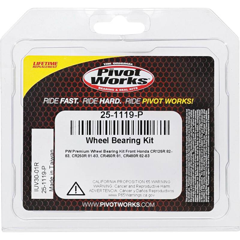 Pivot Works Honda Wheel Bearing Kit Premium Bearings 25-1119-P 25-1119-P Photo - Primary