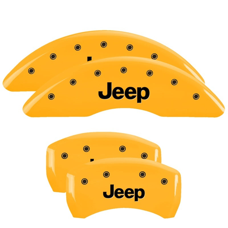 MGP 4 Caliper Covers Engraved Front & Rear JEEP Yellow finish black ch 42012SJEPYL 42012SJEPYL Photo - Primary