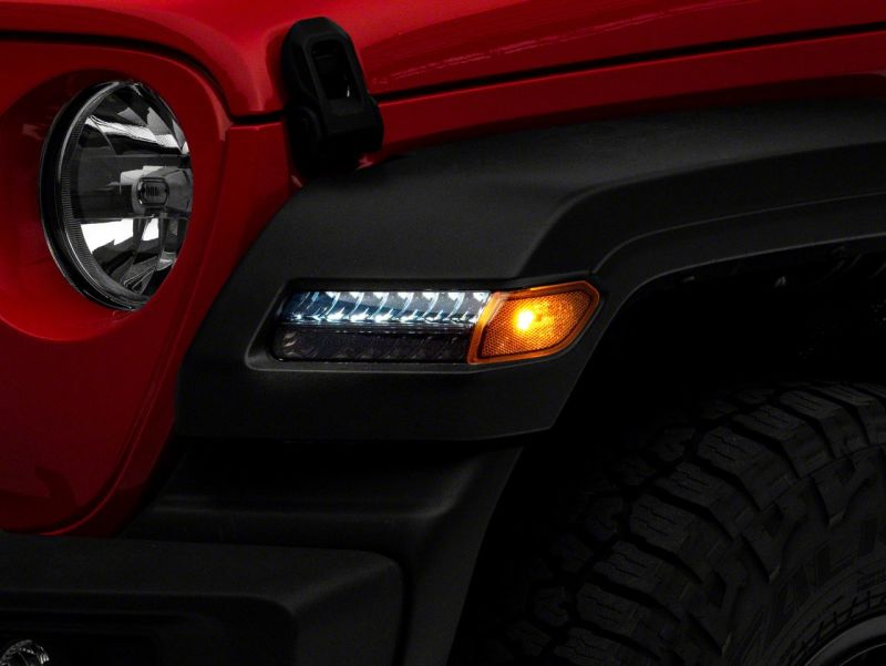 Raxiom 18-23 Jeep Wrangler JL Sport Axial Series SEQL LED Parking/Turn Signal Lights- Smoked J155019-JL J155019-JL Photo - Close Up