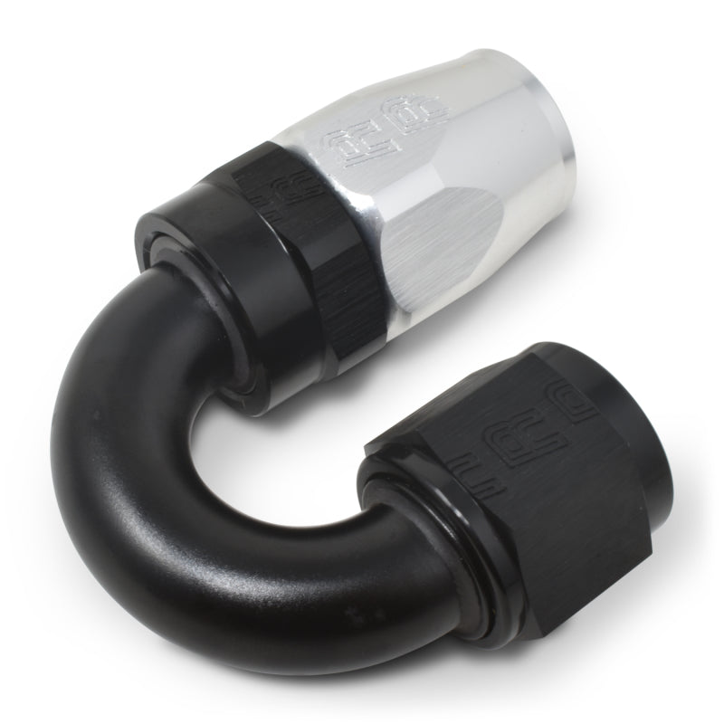 Russell HOSE END #10 AN SWIVEL 180 DEG TIGHT RADIUS CLR/BLK ANODIZED 613523 Photo - out of package