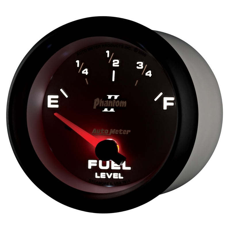 Autometer Gauge, Fuel Level, 2 5/8", 0E to 90F, Elec, Phantom II 7814 User 3