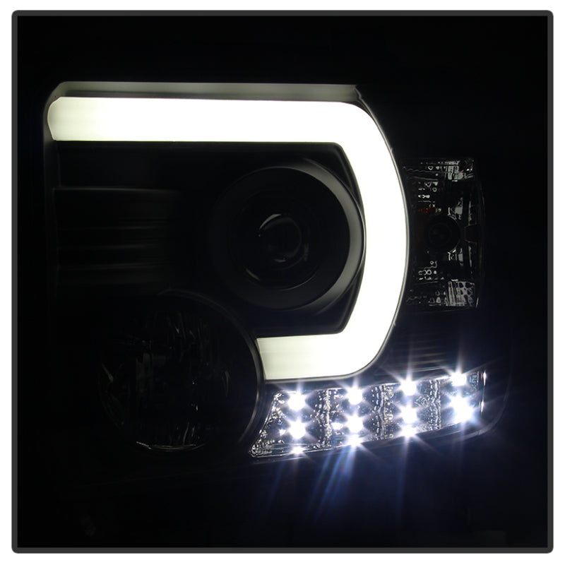 Spyder GMC Sierra 14-16 Projector Headlights Light Bar DRL Black PRO-YD-GS14-LBDRL-BK 5080523 5080523 User 1