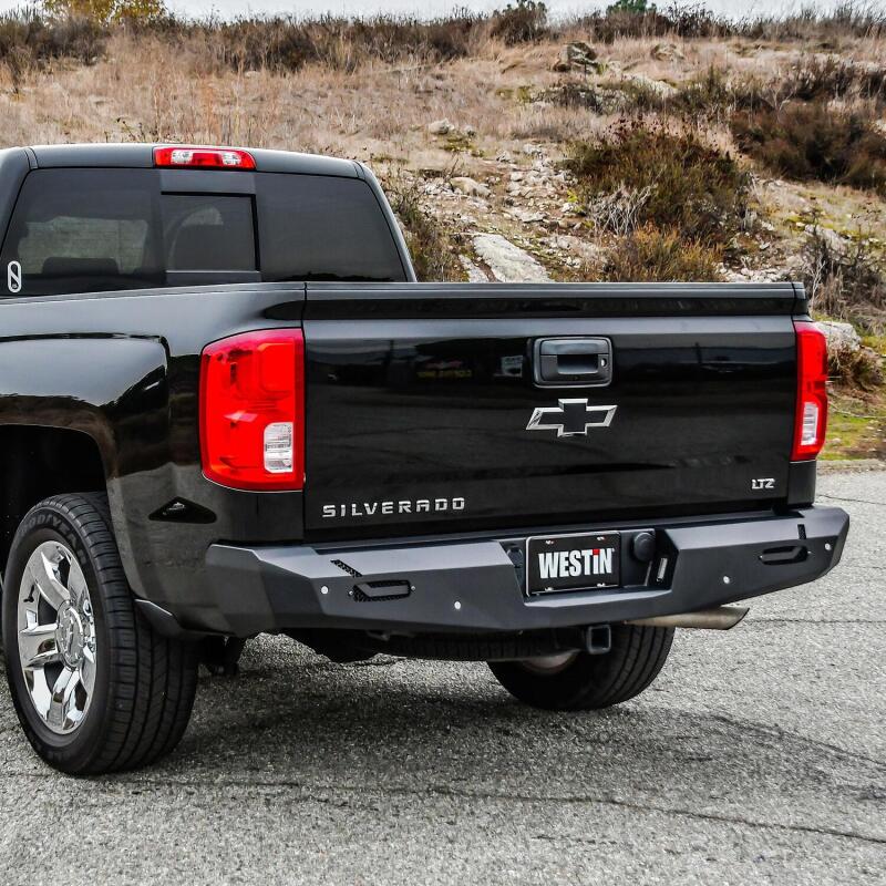 Westin 14-18 Chevy Silverado 1500 Pro-Series Rear Bumper - Textured Black 58-421005 58-421005 Photo - Mounted