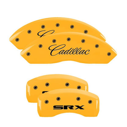 MGP 4 Caliper Covers Engraved Front Cadillac Rear SRX Yellow Finish Black Char 2006 Cadillac SRX 35002SSRXYL 35002SSRXYL Photo - Primary