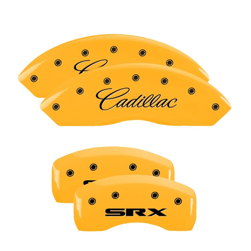 MGP 4 Caliper Covers Engraved Front Cadillac Rear SRX Yellow Finish Black Char 2006 Cadillac SRX 35002SSRXYL 35002SSRXYL Photo - Primary