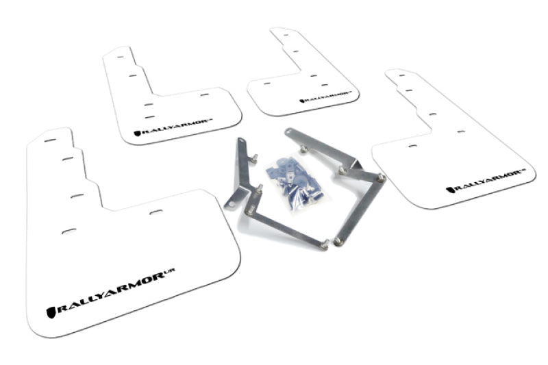 Rally Armor  17-18 Honda Civic Type R (Type R Only) UR White Mud Flap MF47-UR-WH/BLK Photo - Primary