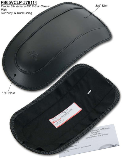 Mustang Motorcycle Mustang 98-11 Yamaha V-Star Classic Fender Bib - Black 78114 78114 User 1