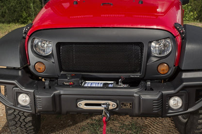 Rugged Ridge Spartan Grille,Satin Black;07-18 Jeep Wrangler JK 12034.01 Photo - Mounted