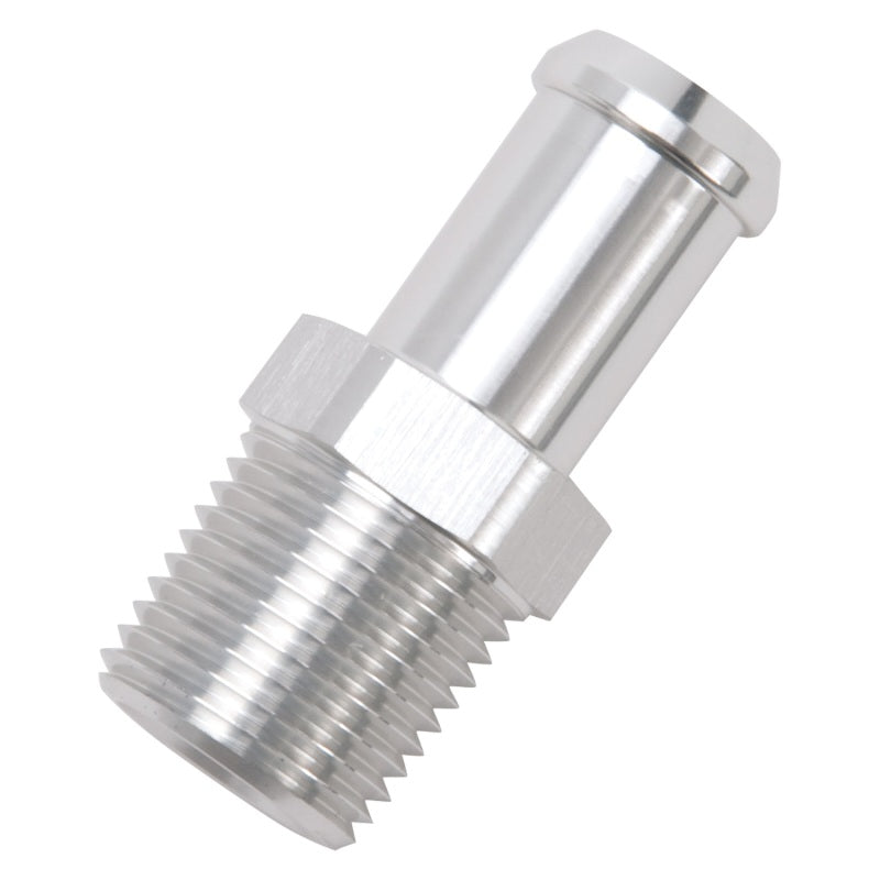 Edelbrock Hose End, Straight, 1/2" NPT to 5/8" Barb, Clear Anodize 8160 Photo - Unmounted
