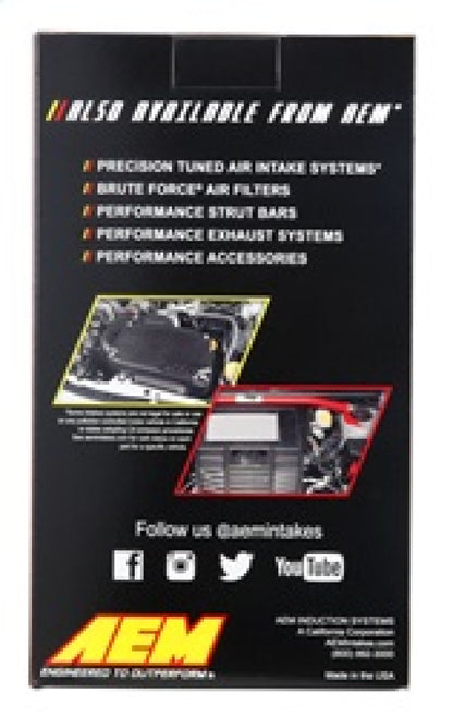 AEM Induction AEM 2.75 inch Dryflow Air Filter with 9 inch Element 21-2029DK 21-2029DK Photo - in package