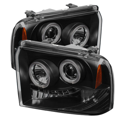 Spyder Ford F250/350 05-07 Projector Headlights LED Halo LED Blk Smke PRO-YD-FS05-HL-BSM 5078483 5078483 Photo - Primary