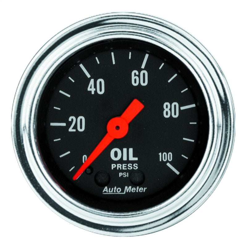 Autometer Gauge, Oil Pressure, 2 1/16", 100Psi, Mechanical, Traditional Chrome 2421 Photo - Primary