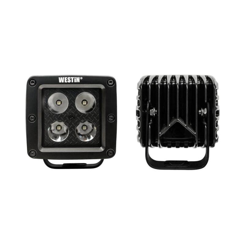 Westin HyperQ LED Auxiliary Lights 3in x 3in cube 20w Flood - Black 09-12205B-PR 09-12205B-PR Photo - Unmounted
