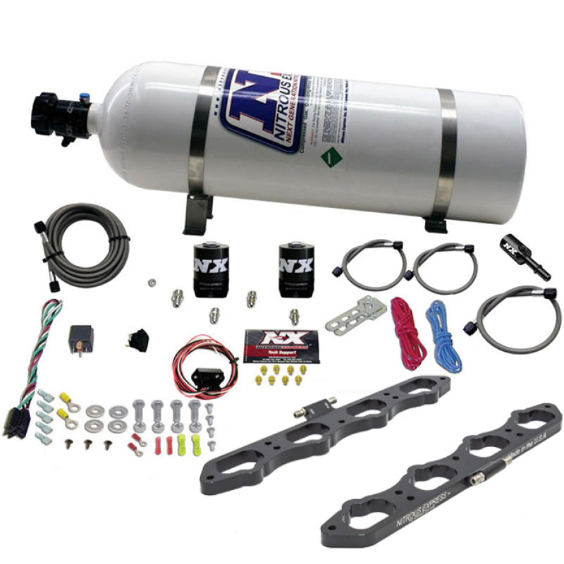 Nitrous Express Ford Coyote 5.0L V8 Nitrous Wet Port Plate Kit w/15lb Bottle 20956-15 20956-15 Photo - Primary