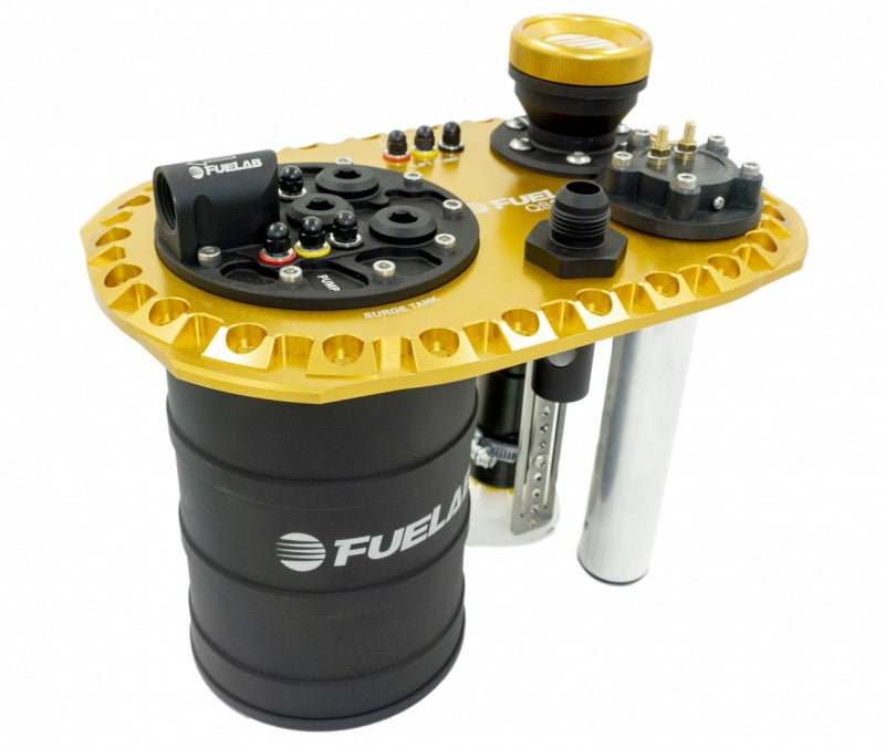 Fuelab Quick Service Surge Tank w/No Lift Pump & Single 500LPH Brushless Pump w/Controller - Gold 62720-2