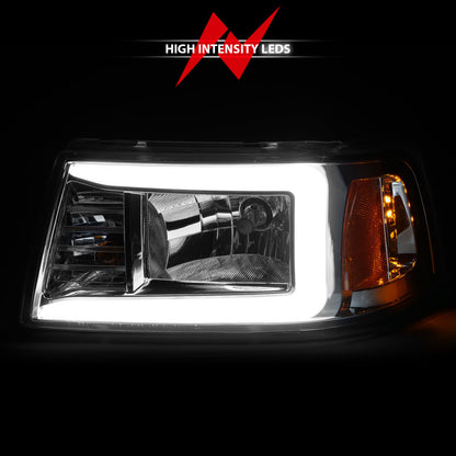ANZO 2001-2011 Ford Ranger Crystal Headlights w/ Light Bar Chrome Housing 111512 111512 Photo - Unmounted