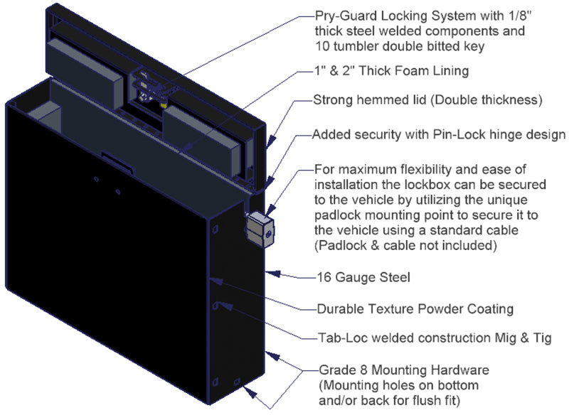 Tuffy Products Tuffy Laptop Computer Lockbox W/ Keyed Lock 182-01 182-01 Photo - Close Up