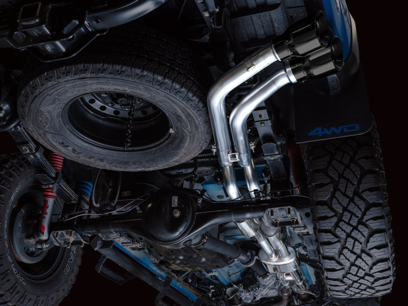 AWE Tuning AWE 16-22 Toyota Tacoma 0FG Catback Exhaust w/ BashGuard - Dual Diamond Black Tips 3015-33826 3015-33826 Photo - Mounted
