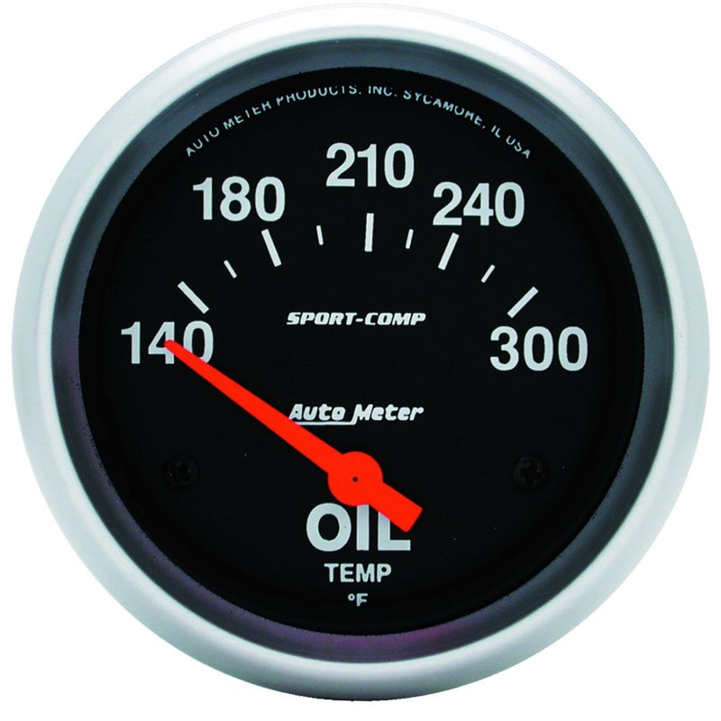 Autometer Gauge, Oil Temp, 2 5/8", 140-300 Deg F, Electric, Sport-Comp 3543 Photo - Primary