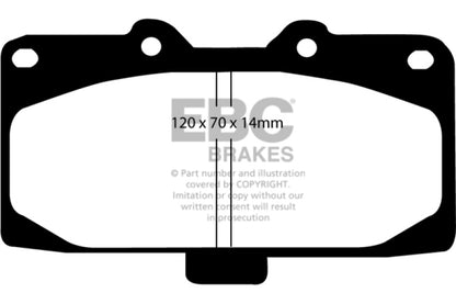 EBC P41200R Yellow Stuff Front Brake Pads for Z32 300ZX DP41200R Photo - Primary