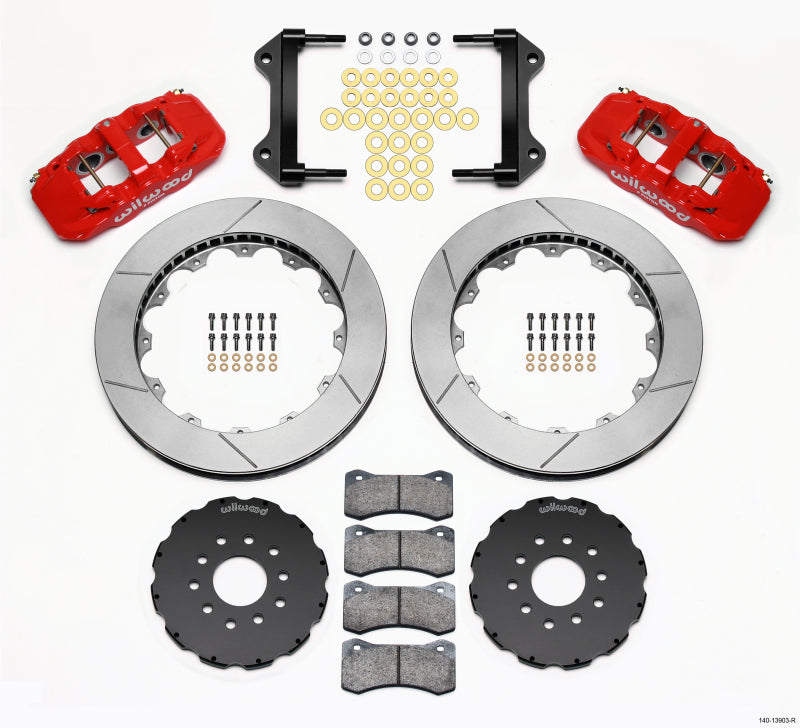 Wilwood AERO6 Front Hat Kit 15.00 Red 97-04 Corvette C5/Z06 05-13 C6 140-13903-R 140-13903-R Photo - Primary