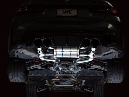 AWE Tuning AWE SwitchPath Catback Exhaust for BMW G8X M3/M4 - Diamond Black Tips 3025-42480 3025-42480 Photo - Mounted