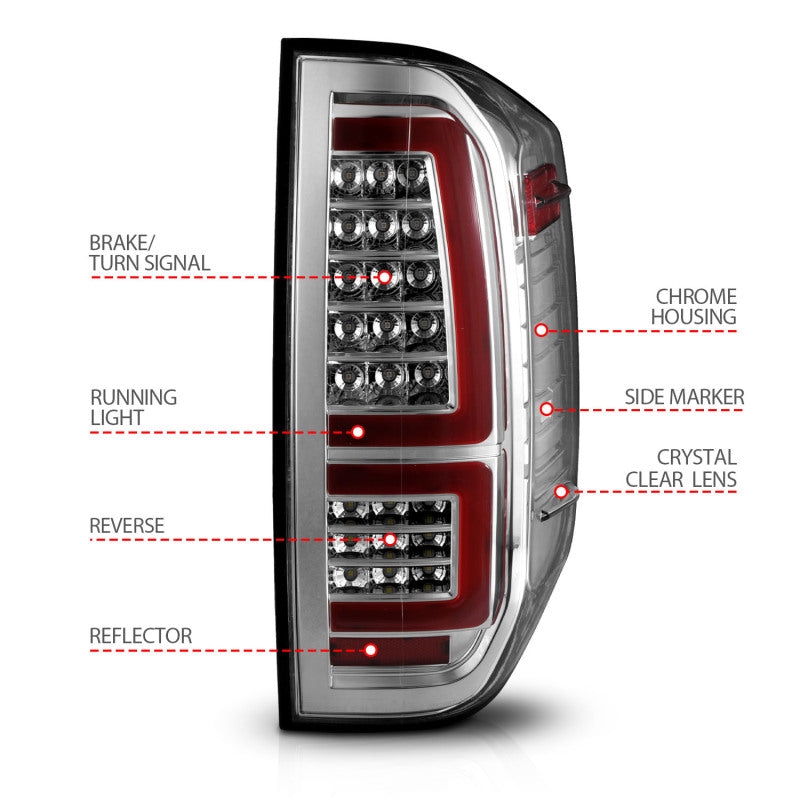 ANZO 2014-2021 Toyota Tundra LED Taillights Chrome Housing/Clear Lens 311438 311438 User 3