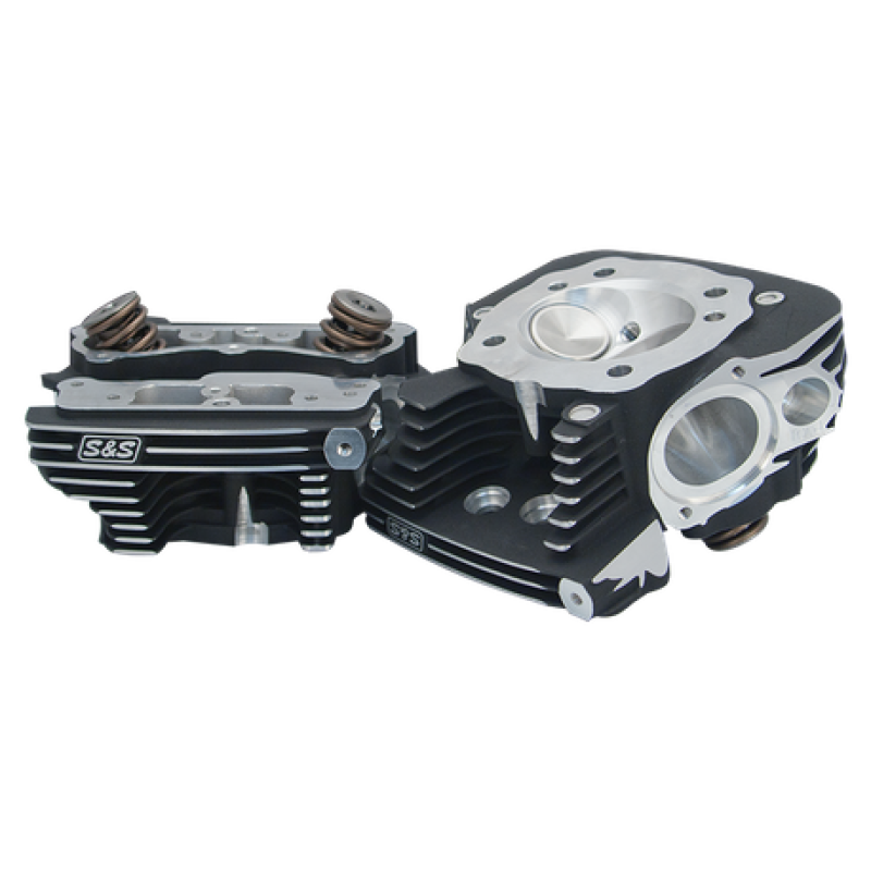 S&S Cycle 99-13 BT CNC Ported B2 Cylinder Head Kit - Black Wrinkle 900-0458 900-0458 User 1