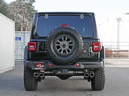 aFe Vulcan Series 2.5in 304SS Cat-Back Exhaust 2021+ Jeep Wrangler 392 6.4L w/ Polished Tips 49-38098-P 49-38098-P Photo - Mounted