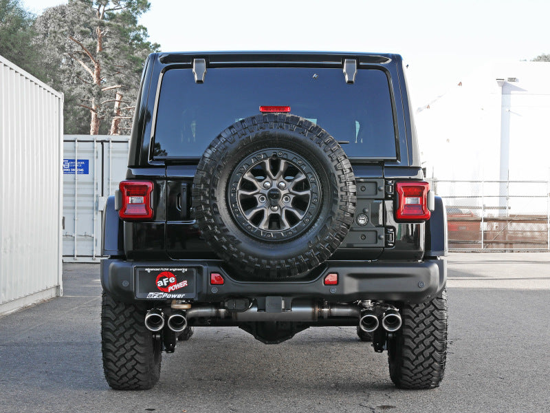 aFe Vulcan Series 2.5in 304SS Cat-Back Exhaust 2021+ Jeep Wrangler 392 6.4L w/ Polished Tips 49-38098-P 49-38098-P Photo - Mounted