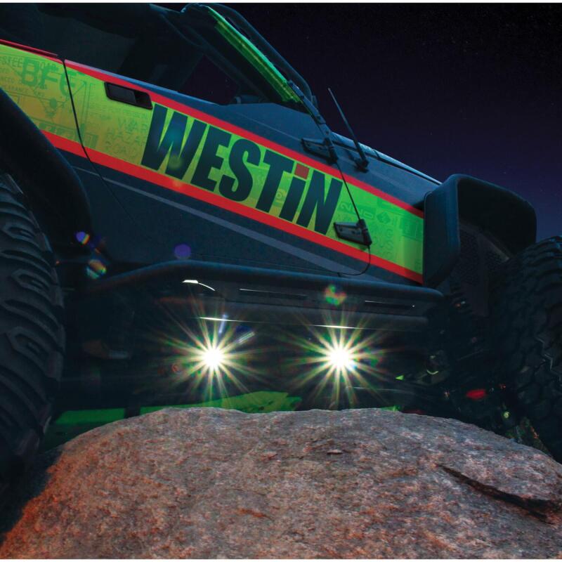 Westin LED Rock Light Kit - 07-18 Jeep Wrangler JK / 18-19 Jeep Wrangler JL 09-80015 09-80015 Photo - Mounted