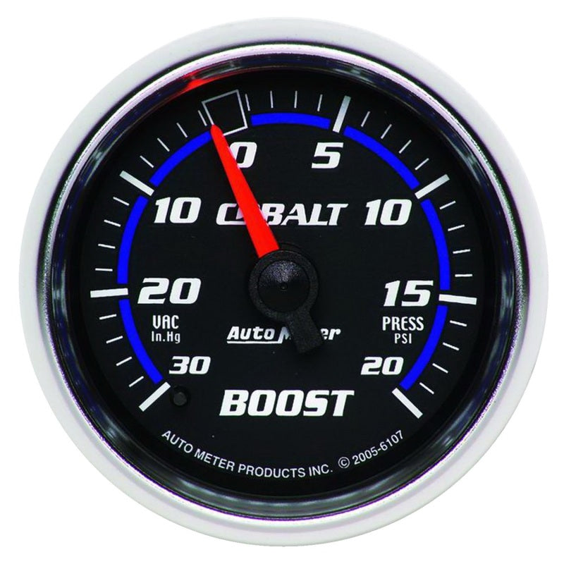 Autometer Gauge, Vac/Boost, 2 1/16", 30INHG-20PSI, Mechanical, Cobalt 6107 Photo - Primary