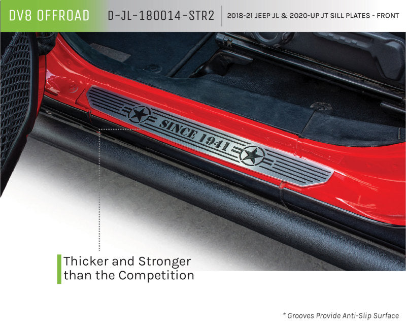 DV8 Offroad 2018-2019 Jeep Gladiator JL Front Sill Plates D-JL-180014-STR2 D-JL-180014-STR2 Product Brochure - a specific brochure describing a Product
