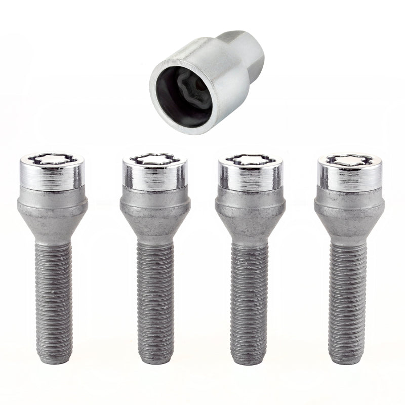 McGard Wheel Lock Bolt Set - 4pk. (Cone Seat) M12X1.5 / 17mm Hex / 40.5mm Shank Length - Chrome 27013 27013 Photo - out of package