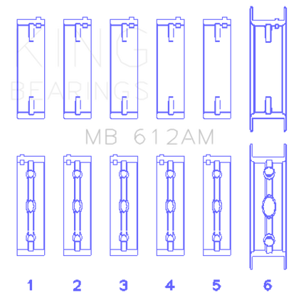 King Engine Bearings King Volvo 520 / B5252 (Size STD) Main Bearing Set MB612AM MB612AM Photo - Primary