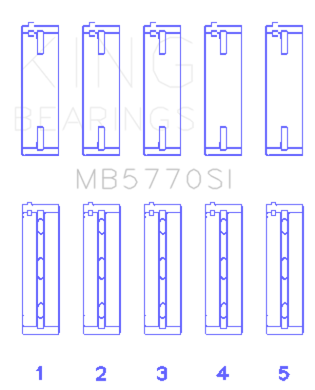 King Engine Bearings Nissan Vk45Dd/E/Vk50Ve/Vk56DE/Vd (Size +0.25mm) Main Bearing Set MB5770SI0.25 MB5770SI0.25 Photo - Primary