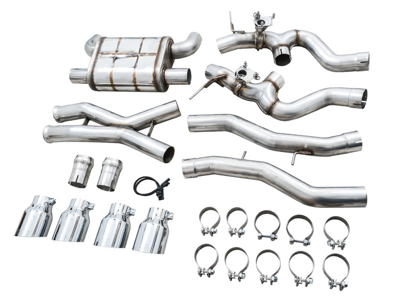AWE Tuning AWE SwitchPath Catback Exhaust for BMW G8X M3/M4 - Chrome Silver Tips 3025-43480 3025-43480 Photo - out of package