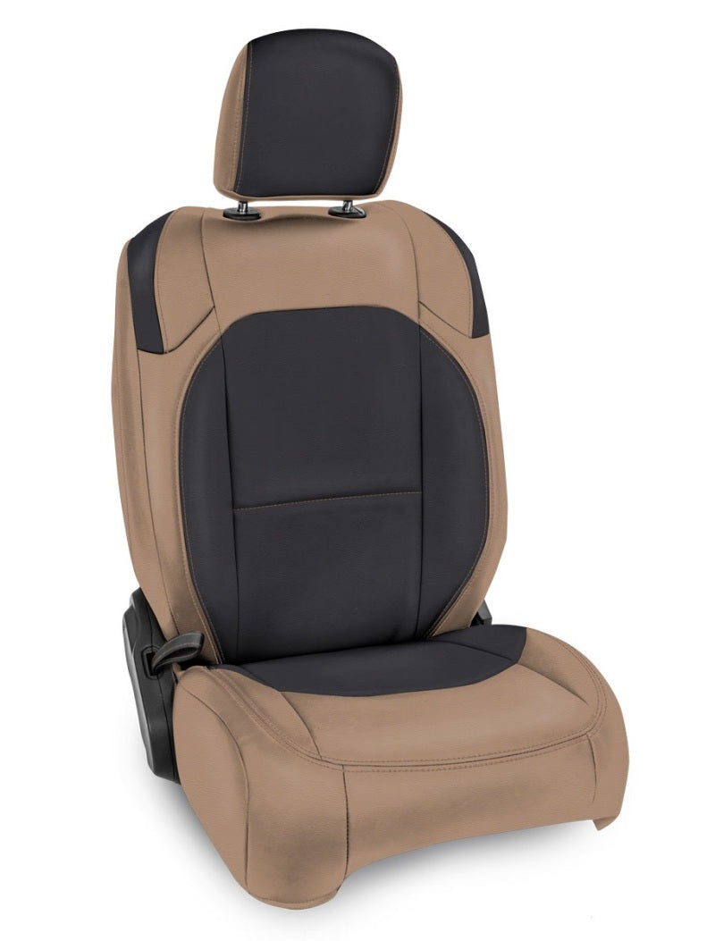 PRP Seats PRP 2018+ Jeep Wrangler JLU/4 Door/ Jeep Gladiator JT/ Rubicon Front Seat Covers (Pair) - Black/Tan B040-04 B040-04 Photo - Primary