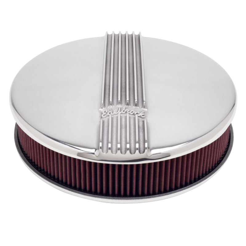 Edelbrock Air Cleaner, Classic Series, Round, Aluminum Top, Cloth Element, 14" D 4117 Photo - Primary