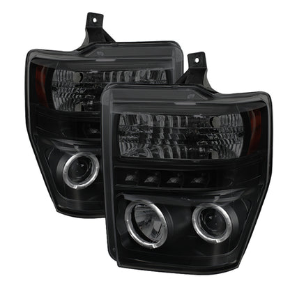 Spyder Ford F250/350 08-10 Projector Headlights LED Halo LED Blk Smke PRO-YD-FS08-HL-BSM 5078490 5078490 Photo - Primary