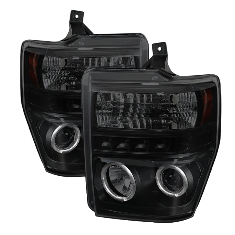 Spyder Ford F250/350 08-10 Projector Headlights LED Halo LED Blk Smke PRO-YD-FS08-HL-BSM 5078490 5078490 Photo - Primary