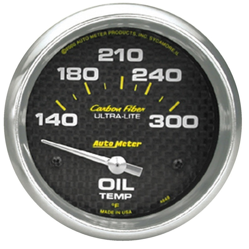 Autometer 2-5/8" Oil Temperature, 140-300 °F, Air-Core, Carbon Fiber 4848 Photo - Primary