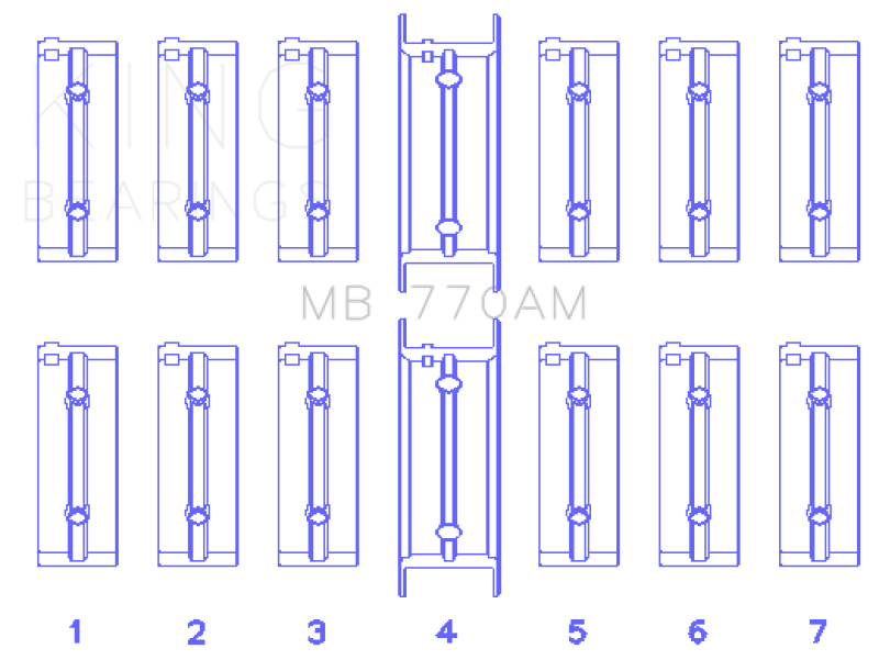 King Engine Bearings King BMW M30B35/25/28/32/33/35 Performance Main Bearing Set MB770AM MB770AM Photo - Primary