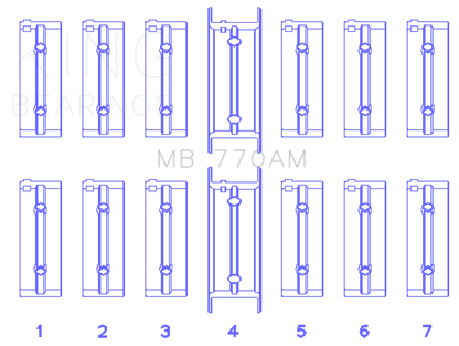 King Engine Bearings King BMW M30B35/25/28/32/33/35 Performance Main Bearing Set MB770AM MB770AM Photo - Primary