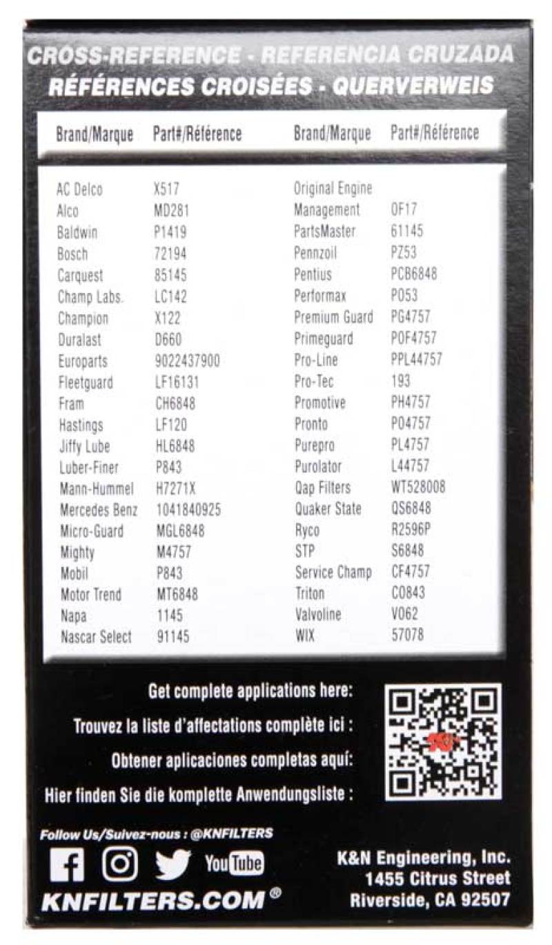 K&N Engineering Oil Filter KNEHP-7004 HP-7004 Photo - in package
